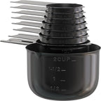 Color Up Measuring Cup Set, 8 Piece – Includes 2 Cup, Black Finish, Stainless Steel, Accurate for Wet & Dry Ingredients, Embossed Markings, Easy-Pour Spouts, Dishwasher-Safe, Kitchen Essential
