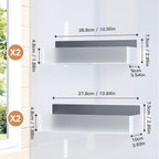 Mystozer Magnetic Spice Rack for Refrigerator, Kitchen Organizer and Storage Shelf, Clear(4 Pack)