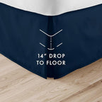 Linen Market Bed Skirt - Ultra Soft Microfiber - Easy Fit with 14 Inch Tailored Drop - Hotel Quality, Shrinkage & Fade Resistant - Bed Cover - Full Size Bed Skirts - Bedroom Décor - (Full, Navy)