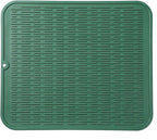 MicoYang Silicone Dish Drying Mat for Multiple Usage,Easy clean,Eco-friendly,Heat-resistant Silicone Mat for Kitchen Counter or Sink,Refrigerator or Drawer Liner Green XL 18 inches x 16 inches
