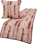 The HomeCentric King/Queen/Twin Maroon & Ivory Designer Twin 53"x18" Bed Runner Without Pillow Cover, Tie & Dye, Beaded & Quilted Bed Scarf on Cotton Fabric - Tie Dye Love
