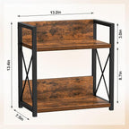 Giikin Kitchen Countertop Organizer, 2 Tier Spice Rack Organizer for Pantry, Kitchen Counter Shelf Wood Coffee Station Organizer (Brown, M)