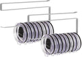 2 Pack Tumbler Lid Organizer, Horizontal Tumbler Lid Storage Hook to Hold Up 20 Lids, Space Saving Cup Lid Holders Under Cabinet Tumbler Lid Hook for Kitchen Organizer, Paper Towel Rack Hanger (Gray)