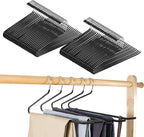 Pants Hangers,50-Pack Clothes Hangers, Non-Slip Open-Ended Pant Hanger,White Metal Hangers Design for Jeans,Slacks,Scarf (Black)