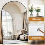 Oversized Full Length Mirror 72x44 Inch - Wall Mounted or Standing Floor Mirror with Aluminum Alloy Frame, Shatterproof Tempered Glass - Modern Mirror for Bedroom, Living Room, Closet, Black