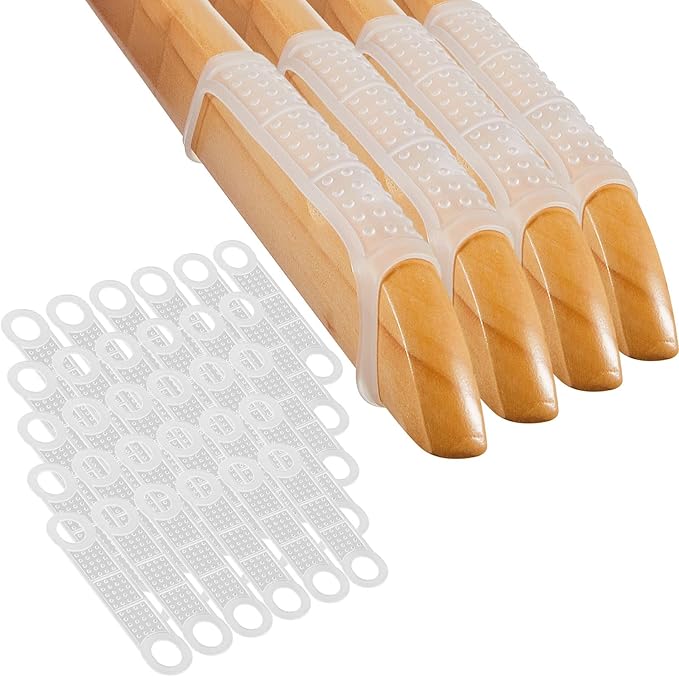 Taiyin 200 Pcs Non Slip Rubber Clothes Hanger Grips Clear Silicone Clothing Hanger Strips Clothes Hanging Accessories for Wood Plastic Home Stores Use