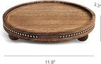 Decor Decorative Round Tray 11.81in for Home Decor for Coffee Table Farmhouse Kitchen Table Living Room Bathroom Centerpiece Tray Decor