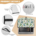 Watercolor Cactus Floral Print Toaster Oven Cover Waterproof Polyester-Linen Fabric Microwave Oven Dust Cover Foldable Kitchen Appliance Protector Dirt and Fingerprint Protection, L