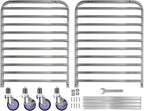 BIEAMA 10-Tier Half Sheet Pan Rack, NSF Bun Pan Rack, Aluminum Bakery Rack, Commercial Kitchen Bakery Cooling Rack, Speed Rack with 4 Wheels for 18" x 13" Sheet Pan