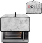 White Marble Texture Print Microwave Oven Dust Cover Polyester-Linen Fabric Dust Cover for Microwave Oven Universal Dust-Proof Kitchen Appliance Protector Fits Most Microwaves, S
