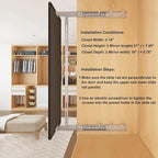 Generic Hideaway Closet Mirror, Retractable Full Length Mirror, 51"" x 16"" Wall Mounted Mirror, Suitable for Bedroom, Locker Room, Cloakroom - Rose Gold