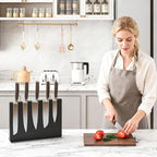 THMINS Magnetic Knife Holder, Double-Sided Magnetic Knife Block, 304 Stainless Steel Knife Holder for Kitchen Counter, Black Knife Stand