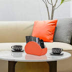 Remote Control Holder,TV Remote Caddy/Box with 5 Compartments,Bedside Table Organizer for Controller,Glasses,makeup brushes,jewelry and Media Player,Pen/Pencil Storage(Orange)