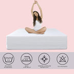 Queen Bed Skirt-Box Spring Cover with 18 Inch Tailored Drop,Wrinkle and Fade Resistant Hotel Wrap Around Bed Skirts,Bed Frame Cover (Horizontal Stripe White, Queen-18 Drop)