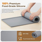 TRZZ Silicone Waterproof Under Sink Mat 34" x 22", Drip Tray and Cabinet Liner for Kitchen and Bathroom, Prevents Water Damage and Organizes Cabinets (Khaki)