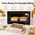 6 Pcs Ceramic Baking Dish, 12 Oz Small Casserole Dish with Handle, Porcelain Bakeware Sets, 5 inch Rectangular Lasagna Pans, Baking Serving Dishes for Casserole, Cakes, Dishwasher Oven Safe