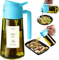 TrendPlain - Original 16oz/470ml Olive Oil Dispenser Bottle for Kitchen Gadgets and Air Fryer Accessories - Olive Oil Sprayer for Cooking w/Stickers - Sky Blue