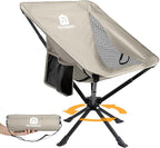 Raynesys Portable Camping Chair 1 Pack, 8 Seconds Quick Setup Folding Camping Chair, Flexible 360° Rotation, 3.8Lb Lightweight Travel Chairs for Easy Carry to Hiking, Sporting, Beach, Khaki