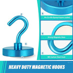 Neosmuk Magnetic Hooks, Heavy Duty 130lb+ Strong Magnet Hook for Cruise Cabins, Cruise Essentials 2026 for Hanging, Metal Wall Refrigerator Hangers (RoyalBlue, 10 Pack)