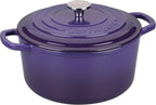 VORRINGARD Enameled Cast Iron Dutch Oven Pot with Lid, for Sourdough Bread Baking, Round Dutch Ovens, 4.5 Quart, Purple