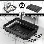 Shower Caddy Shelves Organizer, 3 Pack with Soap Holder, No Drilling Wall Mounted Self Adhesive Shelves, Matte Black