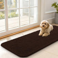 OLANLY Dog Door Mat for Muddy Paws 47x17, Absorbs Moisture and Dirt, Absorbent Non-Slip Washable Doormat, Quick Dry Chenille Mud Mat for Dogs, Entry Indoor Entryway Carpet for Inside Floor, Brown