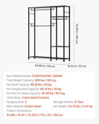 VEVOR Clothing Garment Rack, Heavy Duty Closet Wardrobe, Adjustable Tiers Clothes Racks with Steel Frame, for Bedroom, Clothing Store, Hallway