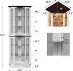 PAKASEPT 71'' Farmhouse Display Curio Cabinet