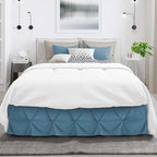 Nestl Blue Heaven Twin Bed Skirt - Pinch Pleat, 14" Drop, Microfiber