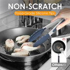HOTEC Premium Stainless Steel Locking Kitchen Tongs with Silicon Tips, Set of 3-7", 9" and 12" (Neutral)