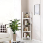TUTOTAK Corner Shelf with LED Light, 5-Tier Corner Bookshelf