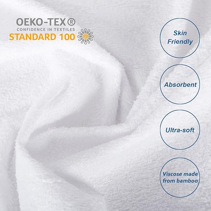 Cot Size Mattress Protector Waterproof,Smooth Top Mattress Protector for Kids,Breathable Skin Friendly and Noiseless Fitted Sheet,Viscose Terry Mattress Cover