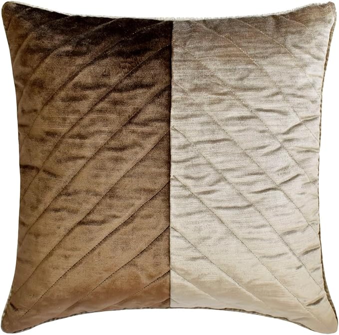 The HomeCentric King/Queen/Twin Brown Decorative Bed Runner CA King 86"x18" Bed Runner Without Pillow Cover, Solid, Chevron, Patchwork, Quilted Bed Scarf on Velvet Fabric - Plush Divide