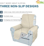 Easy-Going Sofa Slipcover Waterproof Recliner Chair Cover Non-Slip Fabric Couch Cover for Living Room Washable Furniture Protector for Pets Kids Children Dog Cat (Recliner, Ivory)