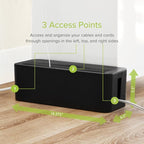 in-Box Extra Large Cable Organizing Management Box for Under Desk Surge Protector Concealer Black