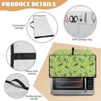 Toaster Oven Dust Cover with Storage Pockets, Dust-Proof Kitchen Appliance Protector for Small Appliances Convection Ovens, L, 18.5 x 22.5 x 13 Inches, Cucumber Print Green