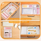 Kitchen Desk Drawer Organizers Storage for Office, Small Acrylic Vanity Trays Makeup for Drawer Bathroom Plastic Make up Organizers 25 Pcs White
