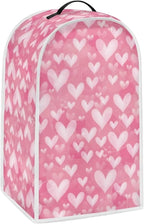 Talayituse Pink Love Heart Print Blender Dust Cover, Fingerprint Protection Cover for Stand Mixer or Coffee Machine, Kitchen Appliance Covers for Stain Dust Resistant Supplies Valentine's Day Decor