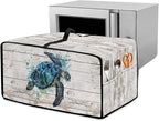 Air Fryer Toaster Oven Cover with Side Pockets, Protective Electrical Appliance Cover Kitchen Countertop Accessories and Decor, L, Watercolor Sea Turtle Wood Grain