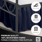 SKY BEDDINGS - Twin Size Ruffled Bed Skirt with Split Corners - 12 Inch Drop Dust Ruffle Bed Skirt with Platform Three Sided Coverage - 100% Microfiber, Navy Blue
