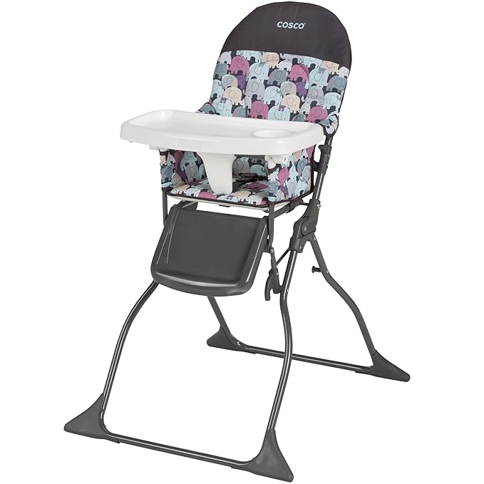 Cosco Kids Highchair for Baby, Simple Foldable High Chair, Convenient, Lightweight, and Compact Design, Elephant Puzzle