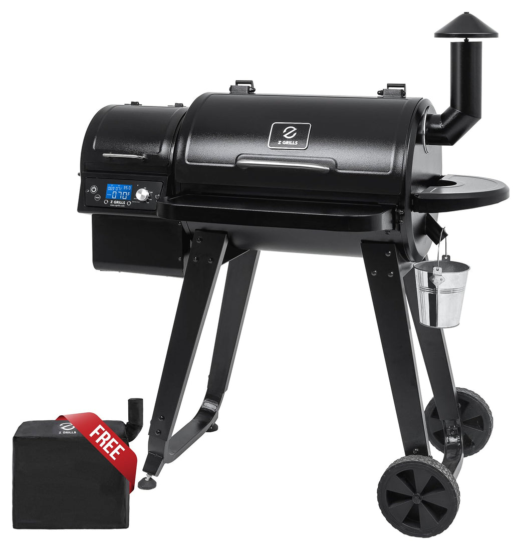 Z GRILLS Wood Pellet Smoker Grill, 8 in 1 BBQ Grill with Auto Temperature Control, 697 sq in Cooking Area for Backyard, Patio and Outdoor Cooking, 7002E, Sliver