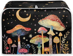 ZFRXIGN Mushroom Toaster Covers 2 Slice Toaster Dust Cover Moon Night Toaster Bag Kitchen Appliance Covers Toaster Oven Dustproof Cover Machine Washable Toaster Cover Galaxy Black