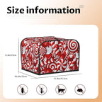 Red And White Christmas Candy Canes 4 Slice Toaster Cover, Waterproof Toaster Dust Cover Bread Maker Protective Cover For Small Kitchen Appliance Dining Room Table Home Decor Gifts