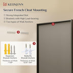 Keonjinn Black Bathroom Mirrors for Over Sink, 20" x 30" Black Framed Mirror for Wall, Tempered Glass Beveled Edge, Aluminum Alloy Frame, Shatterproof, Farmhouse Rectangular Bathroom Vanity Mirror