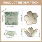 Mecaikru Flower Jewelry Tray Ceramic Ring Dish Jewelry Dish Small Trinket Tray Cute Ring Holder Key Bowl Decorative Plate Gifts For Mom/Sister/Friend, Birthday/Mother's Day/Christmas Gift (grey)