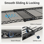 VIPEK X20 Expandable Metal Clothing Rack Adjustable from 3'3" to 4'8" Heavy Duty Garment Racks with Adjustable Shelves and Hanger Rods Portable Wardrobe Open Closet Rack System, Black