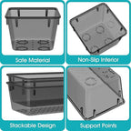 StorMiracle 23 PCS Clear Plastic Drawer Organizers Set, 4 Size Desk Drawer Organizer Trays for Makeup, Jewelry, Kitchen Utensils, Gadgets and Office Accessories, Black