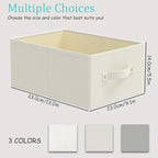 Storage Bins, 3 Pack Foldable Cloth Basket, Cube Organizer with 2 Handles, Suitable for bedrooms, living rooms, wardrobes, and workspaces, Beige, 13 x 9.1 x 5.5 In, XSNY11BES-3