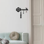 Deveosa Key Hooks Holder for Wall Decorative - Small Black Entryway Welcome Home Sign Key Hanging Hangers Wall Mounted Racks